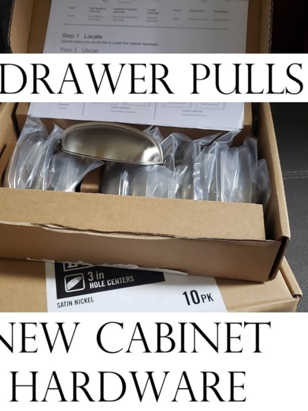 New Everbilt 20 PACK SET 3 in. (76 mm) Satin Nickel Bin Cup Drawer Hardware Pull